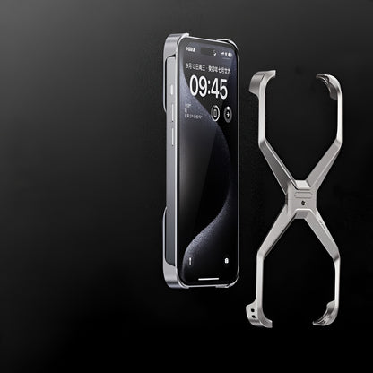 Husa Armor X Compatibila cu iPhone 15, Flippy, Aliaj de Aluminiu, Antisoc, Antizgarieturi, Impermeabila, Margini cu 2 Straturi, Aderent, Montare Usoara, Surubelnita Inclusa, Gri Metalizat-4