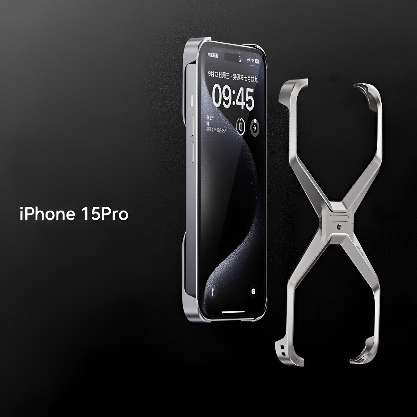 Husa Armor X Compatibila cu iPhone 15 Pro, Flippy, Aliaj de Aluminiu, Antisoc, Antizgarieturi, Impermeabila, Margini cu 2 Straturi, Aderent, Montare Usoara, Surubelnita Inclusa, Gri Metalizat-4
