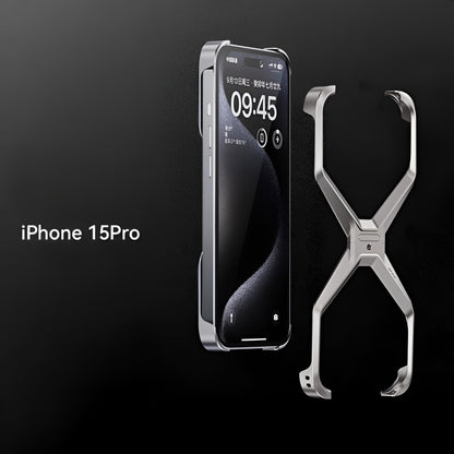 Husa Armor X Compatibila cu iPhone 15 Pro, Flippy, Aliaj de Aluminiu, Antisoc, Antizgarieturi, Impermeabila, Margini cu 2 Straturi, Aderent, Montare Usoara, Surubelnita Inclusa, Gri Metalizat-4