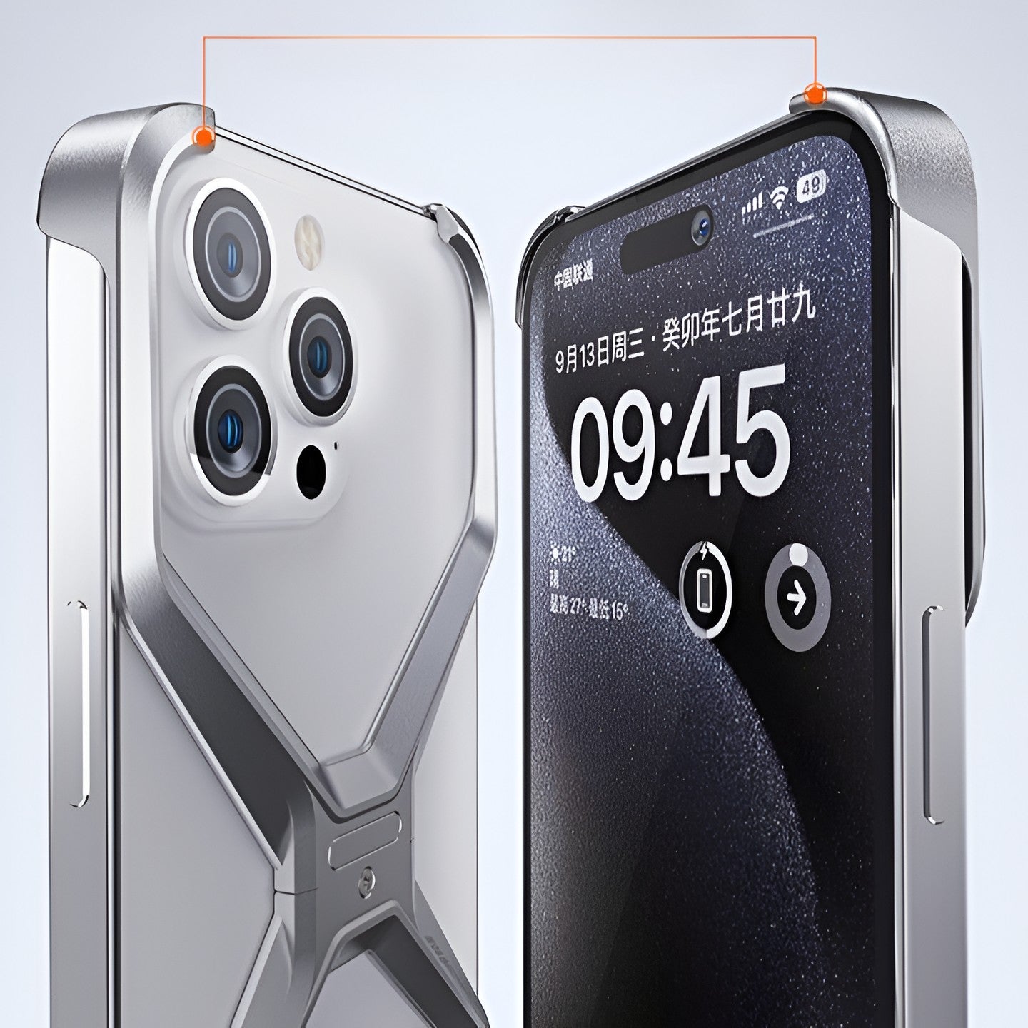 Husa Armor X Compatibila cu iPhone 15 Pro Max, Flippy, Aliaj de Aluminiu, Antisoc, Antizgarieturi, Impermeabila, Margini cu 2 Straturi, Aderent, Montare Usoara, Surubelnita Inclusa, Gri Metalizat-3