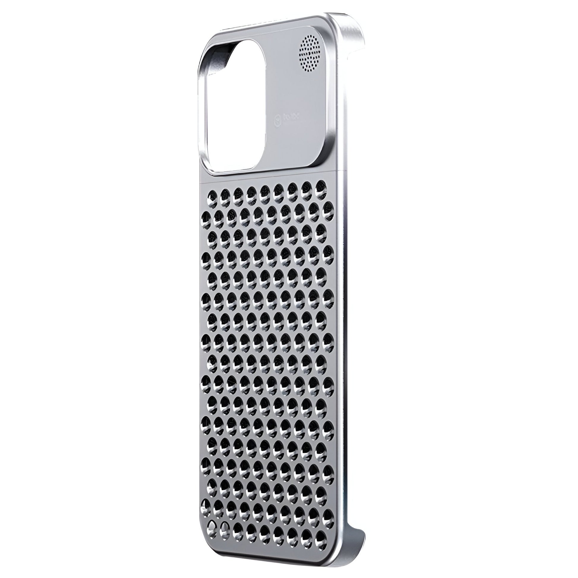 Husa Aromaterapia Compatibila cu iPhone 15 Pro, Flippy, Antisoc, Antizgariere, Protectie Camera si Supraincalzire, din Aliaj de Aluminiu, Argintiu-1