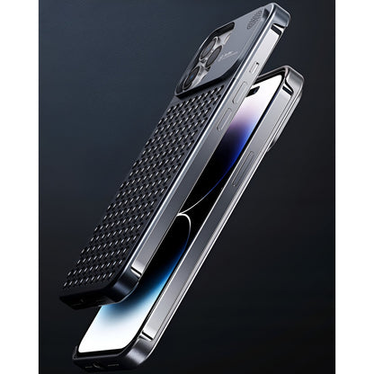 Husa Aromaterapia Compatibila cu iPhone 15 Pro Max, Flippy, Antisoc, Antizgariere, Protectie Camera si Supraincalzire, din Aliaj de Aluminiu, Gri-4