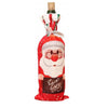 Husa Craciun pentru sticla de vin Flippy, tema Mos Craciun, material textil, 34 cm, multicolor-0