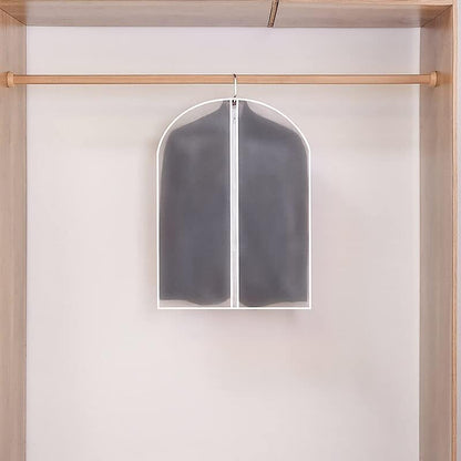 Husa de Depozitare cu Fermoar, Flippy, pentru Haine, de Protectie, pentru Voiaj, Netesut, Rezistent la Praf, 60x80 cm, Transparent-Alb-3