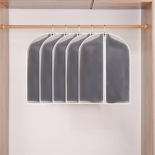 Husa de Depozitare cu Fermoar, Flippy, pentru Haine, de Protectie, pentru Voiaj, Netesut, Rezistent la Praf, 60x80 cm, Transparent-Alb-5