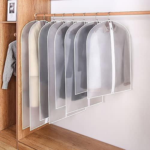 Husa de Depozitare cu Fermoar, Flippy, pentru Haine, de Protectie, pentru Voiaj, Netesut, Rezistent la Praf, 60x100 cm, Transparent-Alb-4