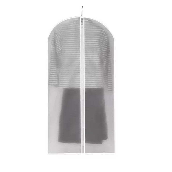 Husa de Depozitare cu Fermoar, Flippy, pentru Haine, de Protectie, pentru Voiaj, Netesut, Rezistent la Praf, 60x120 cm, Transparent-Alb-0