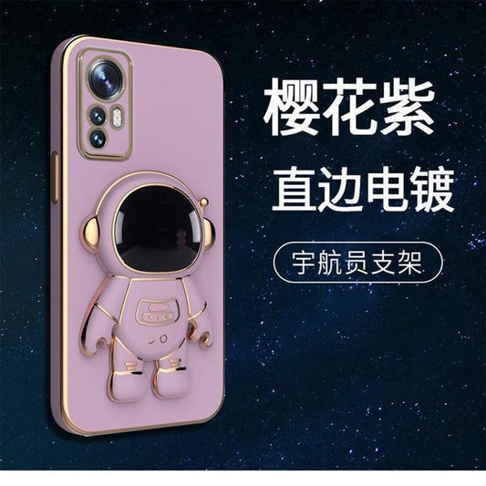 Husa de Protectie 2 in 1, Flippy, pentru Apple iPhone 14 Pro, Astronaut cu Suport, din TPU, Mov-0