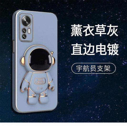 Husa de Protectie 2 in 1, Flippy, pentru Apple iPhone 15+, Astronaut cu Suport, din TPU, Albastru-0