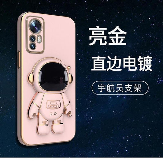 Husa de Protectie 2 in 1, Flippy, pentru Apple iPhone 15 Pro Max, Astronaut cu Suport, din TPU, Roz-0