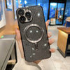 Husa de Protectie 2 in 1, Flippy, pentru iPhone 14 Plus, Glitter Chrome Magsafe, din TPU, Magnetica, cu Protectie Lentila, Negru-0