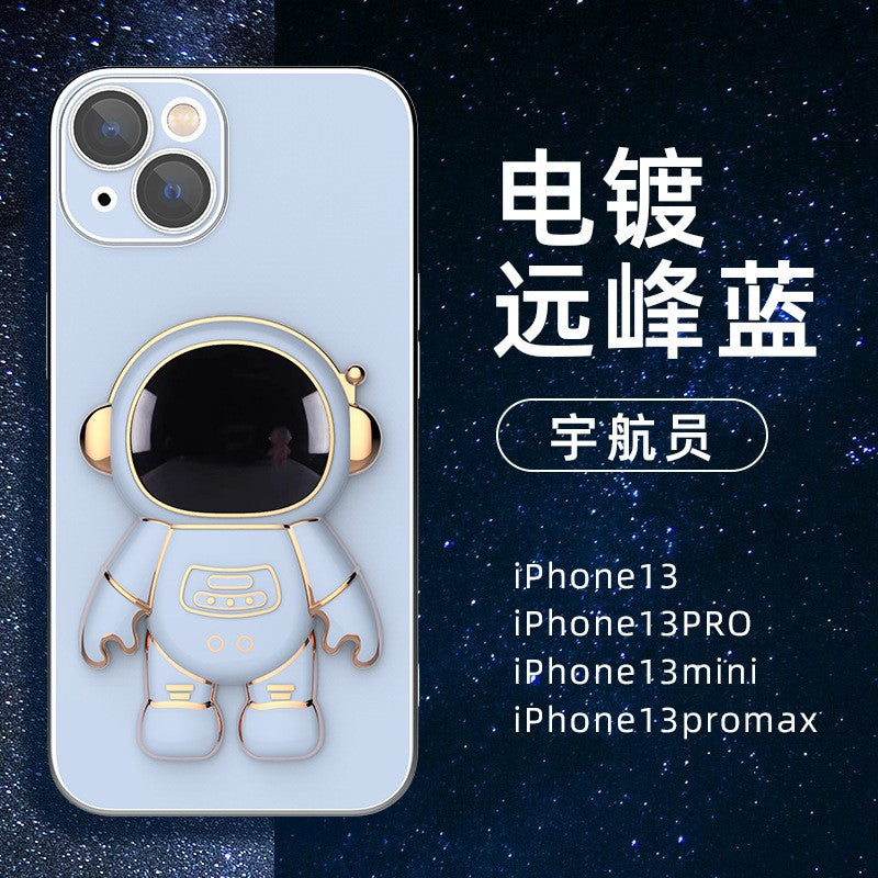 Husa de Protectie 2 in 1, Flippy, pentru Samsung Galaxy S24, Astronaut cu Suport, din TPU, Albastru-0