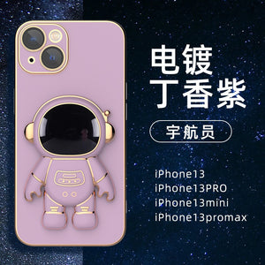 Husa de Protectie 2 in 1, Flippy, pentru Samsung Galaxy S24, Astronaut cu Suport, din TPU, Mov-0
