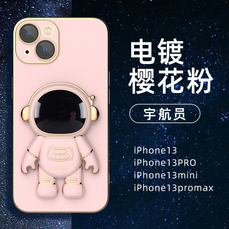 Husa de Protectie 2 in 1, Flippy, pentru Samsung Galaxy S24, Astronaut cu Suport, din TPU, Roz-0