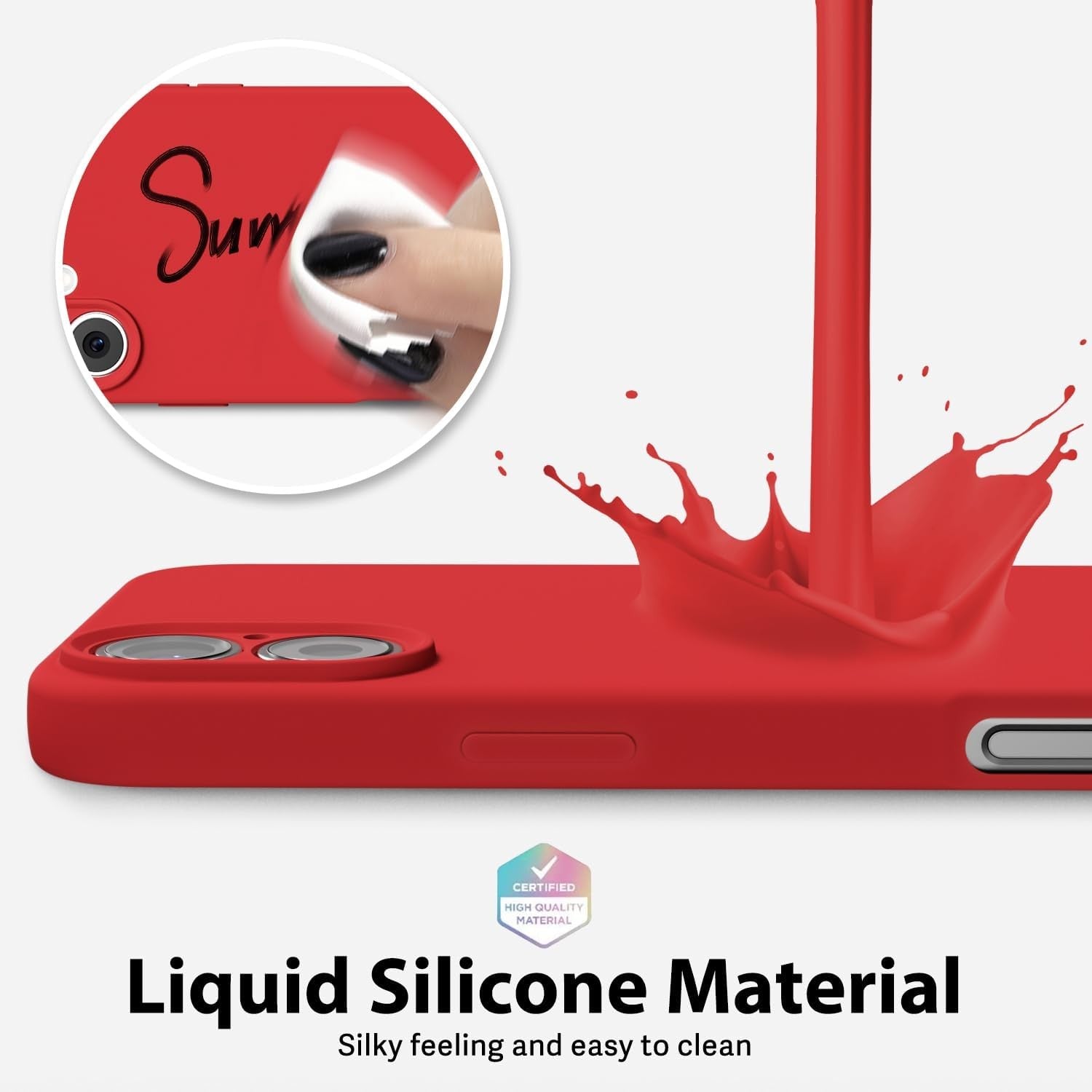 Husa de Protectie Matte TPU, Flippy, pentru Apple iPhone 16 Plus, Protectie Camera, Antisoc, Antizgariere, Antialunecare, Acoperire Completa, Rosu-3