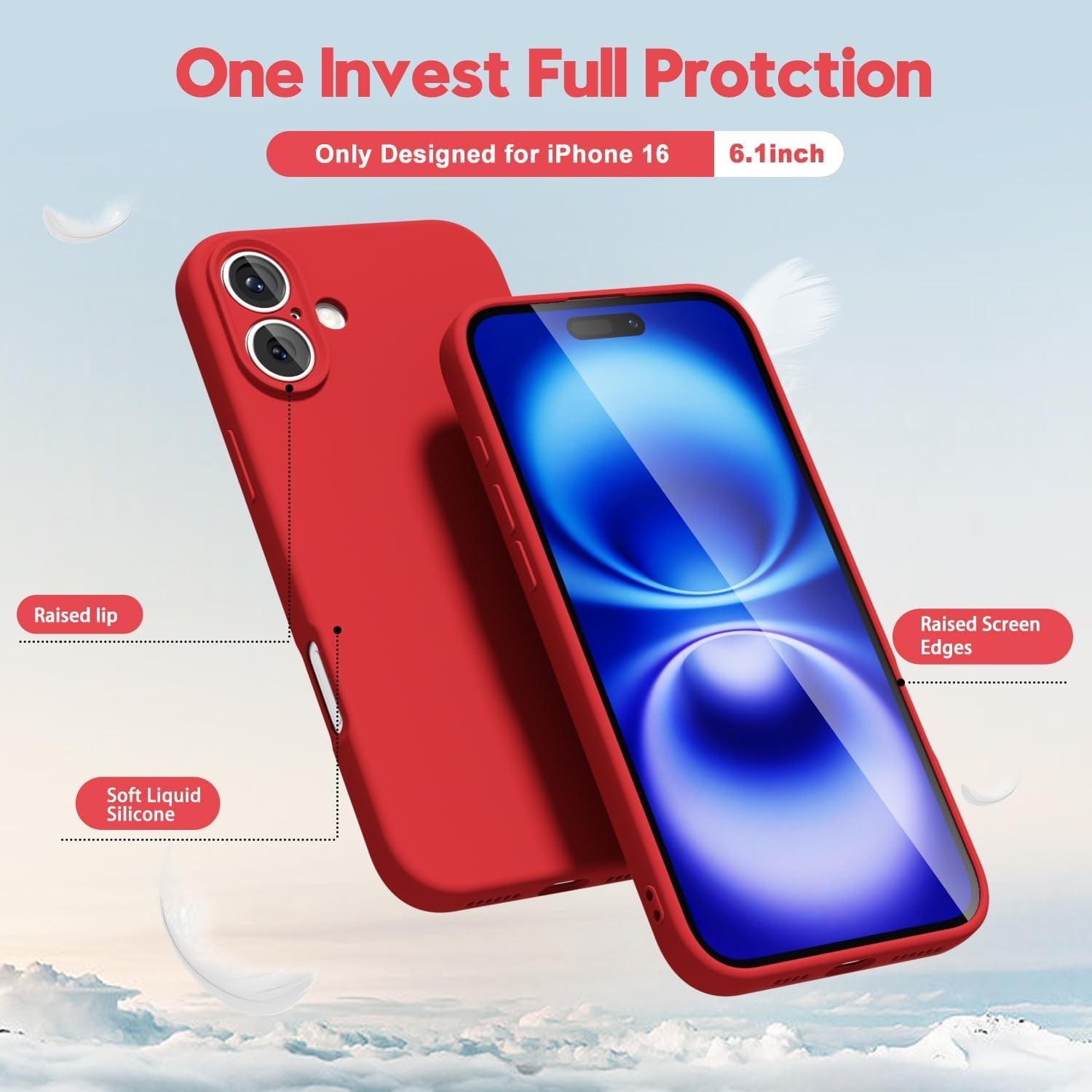 Husa de Protectie Matte TPU, Flippy, pentru Apple iPhone 16 Plus, Protectie Camera, Antisoc, Antizgariere, Antialunecare, Acoperire Completa, Rosu-4