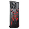 Husa de Protectie Compatibila iPhone 15 Pro Max, cu Suport Metalic pentru Camera, Armor Protective Series, Flippy, Antisoc, Protectie de Metal pe Margini, Model Paianjen, Negru Rosu-0