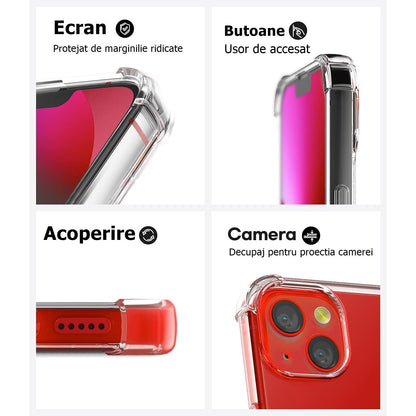 Husa de protectie Flippy, TPU, pentru Apple iPhone 15 Plus , Antisoc, Protectie colturi, Rezistenta la impact, Transparenta-2