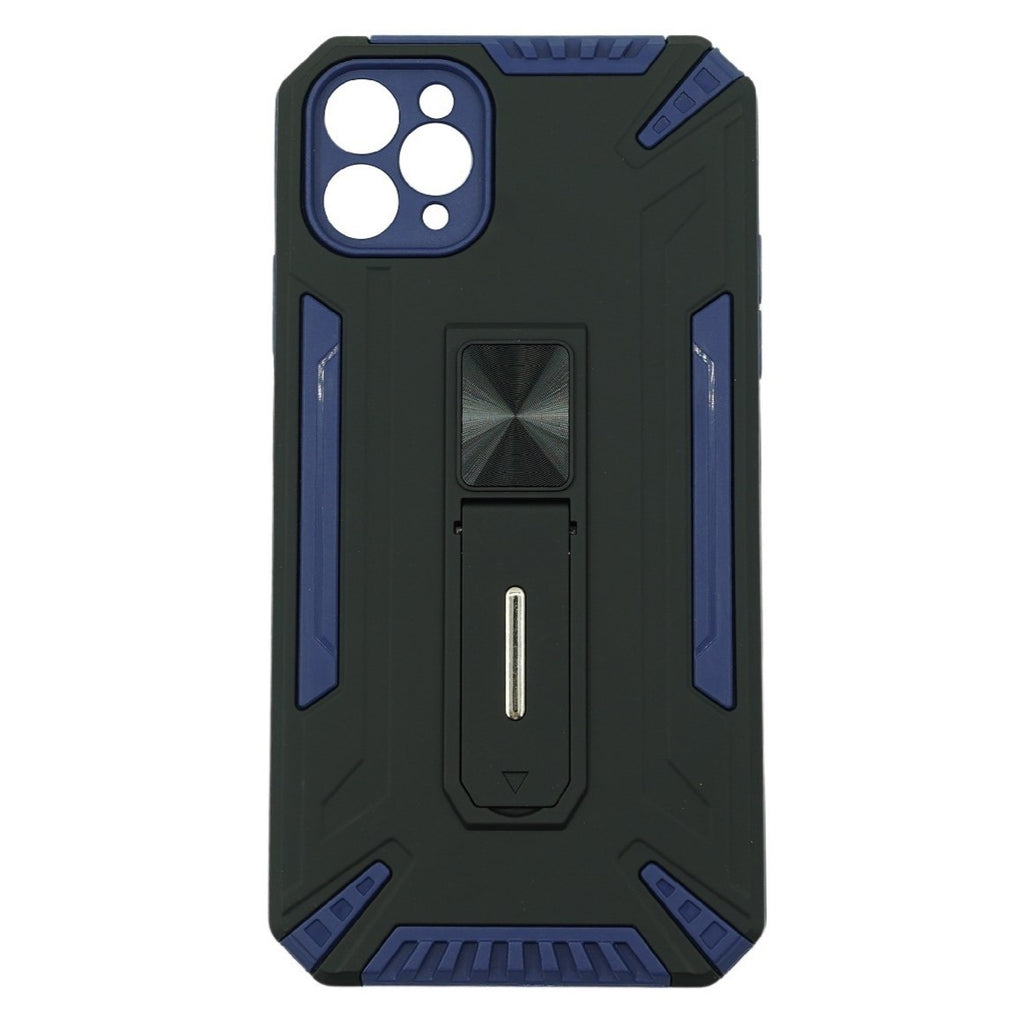Husa de protectie Flippy compatibila cu Apple iPhone 11 Defender Model 4 cu suport, Albastru inchis-0