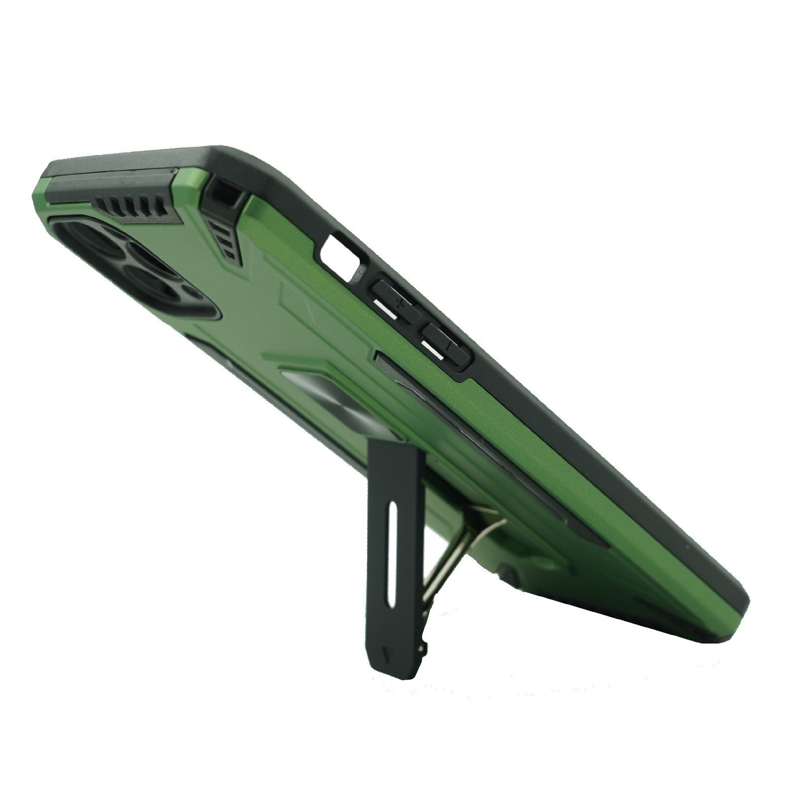 Husa de protectie Flippy compatibila cu Apple iPhone 11 Defender Model 4 cu suport, Verde deschis-5