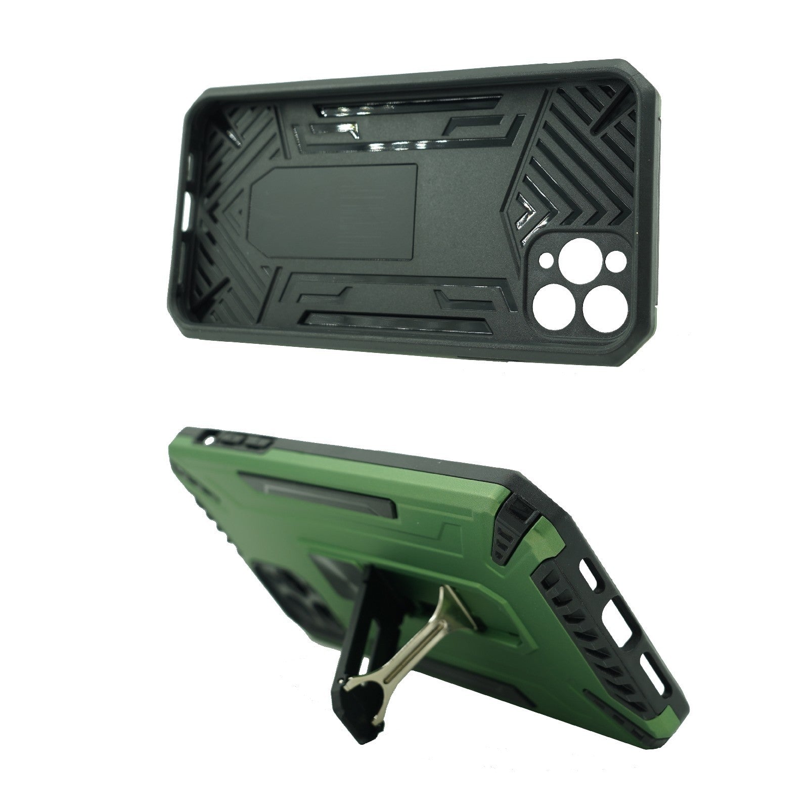 Husa de protectie Flippy compatibila cu Apple iPhone 11Pro Defender Model 4 cu suport, Verde deschis-4