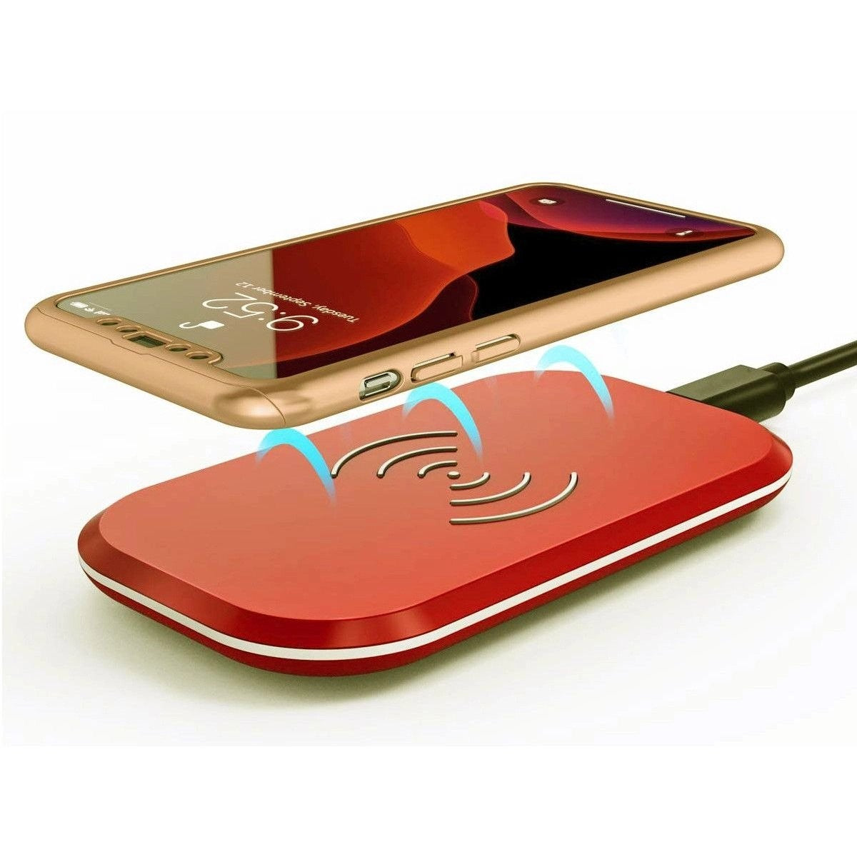 Husa de protectie Flippy compatibila cu Apple iPhone 12/12 Pro Full Cover 360 Auriu + Folie de protectie-3