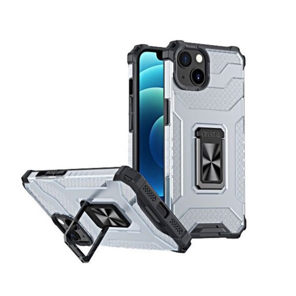 Husa de protectie Flippy compatibila cu Apple iPhone 13 Acrylic Armor cu suport Negru-0