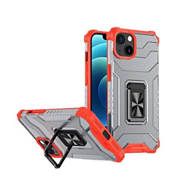 Husa de protectie Flippy compatibila cu Apple iPhone 13 Acrylic Armor cu suport Rosu-0