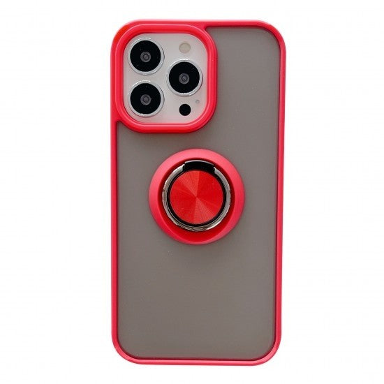 Husa de protectie Flippy compatibila cu Apple iPhone 13,Defender cu prindere inel,Rosu-0