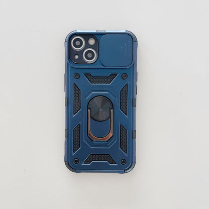 Husa de protectie Flippy compatibila cu Apple iPhone 13 Defender Model 4 cu suport,Albastru-2