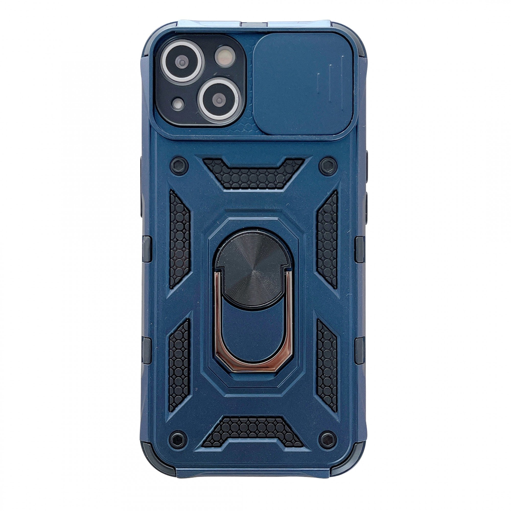 Husa de protectie Flippy compatibila cu Apple iPhone 13 Defender Model 4 cu suport,Albastru-0