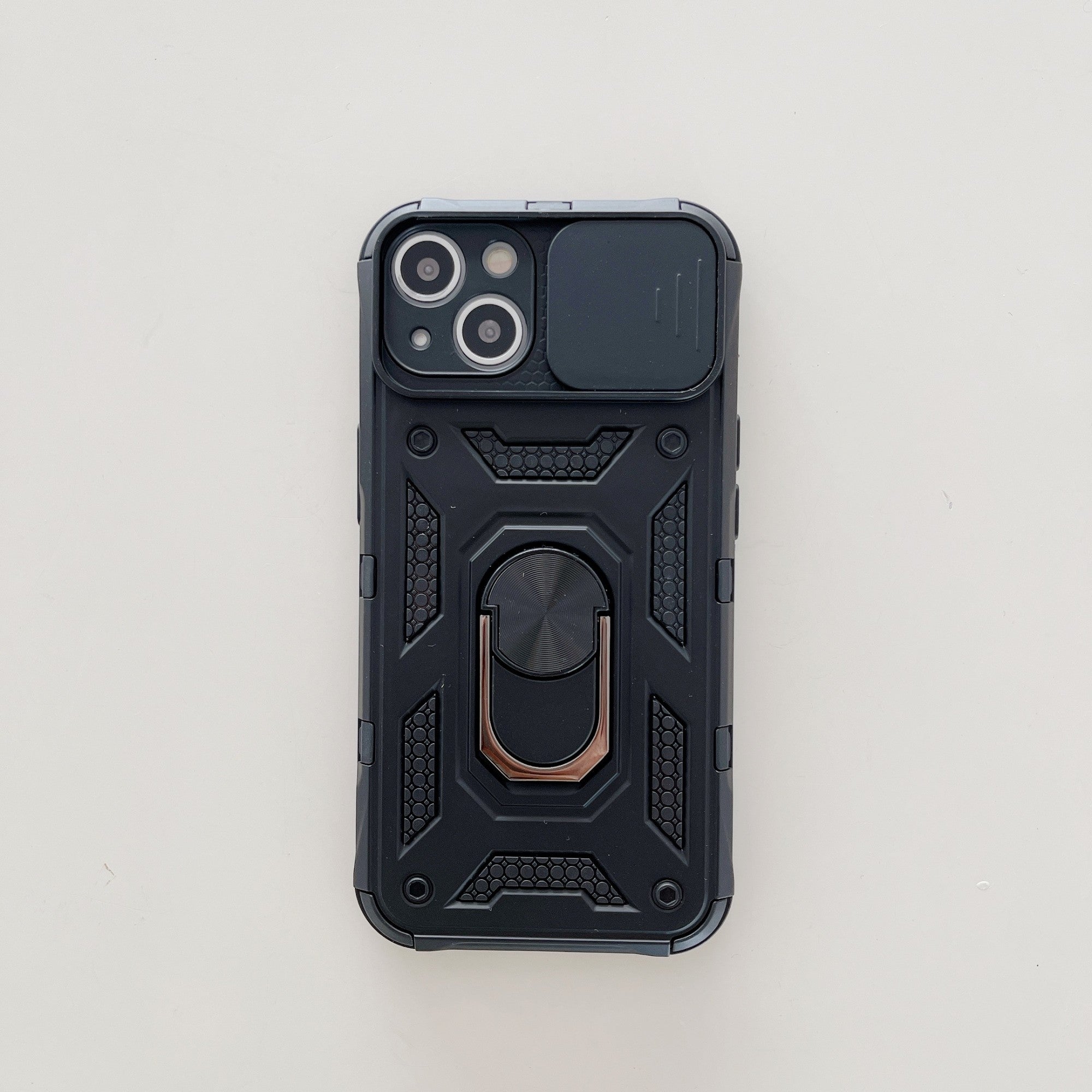 Husa de protectie Flippy compatibila cu Apple iPhone 13 Defender Model 4 cu suport,Negru-1