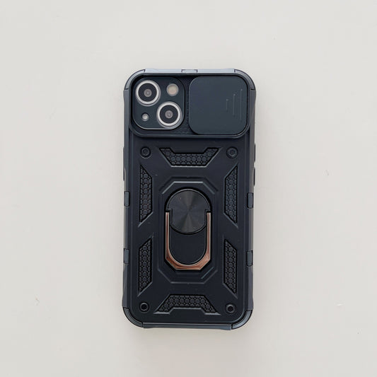 Husa de protectie Flippy compatibila cu Apple iPhone 13 Defender Model 4 cu suport,Negru-1