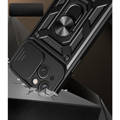 Husa de protectie Flippy compatibila cu Apple iPhone 13 Defender Model 4 cu suport,Negru-2