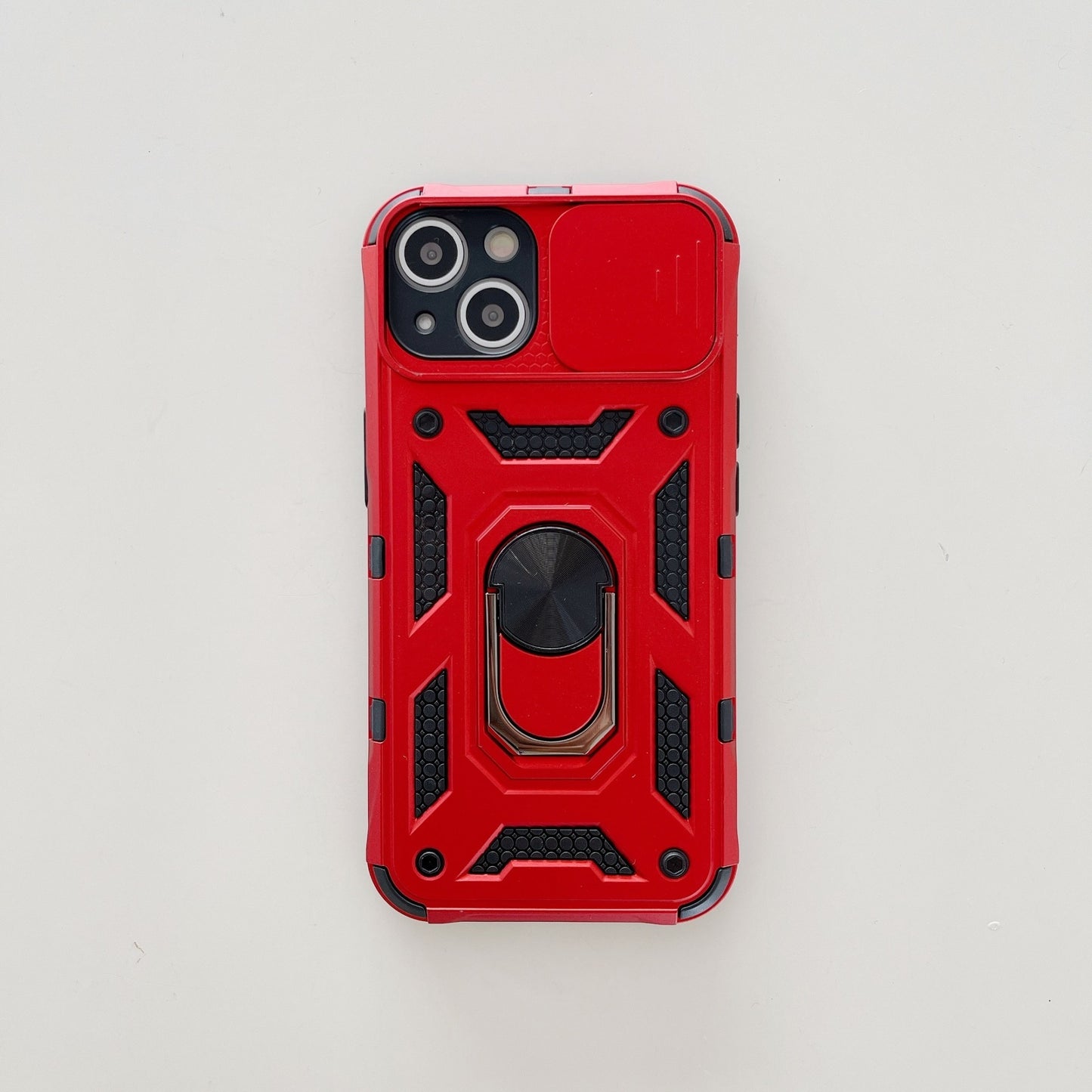 Husa de protectie Flippy compatibila cu Apple iPhone 13 Defender Model 4 cu suport,Rosu-2