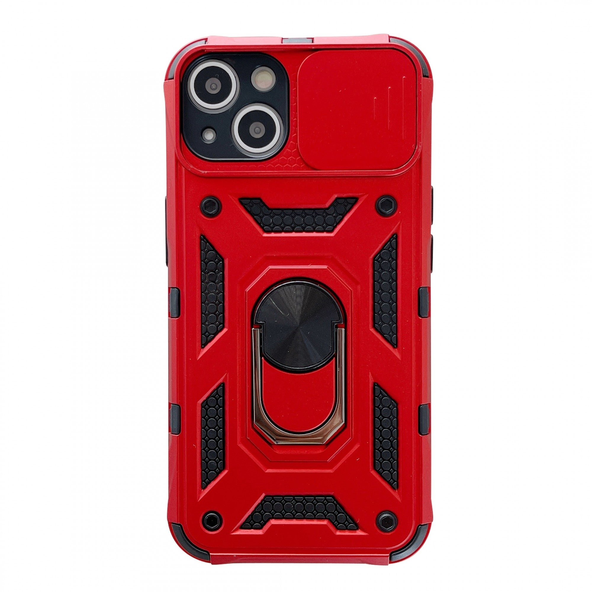 Husa de protectie Flippy compatibila cu Apple iPhone 13 Defender Model 4 cu suport,Rosu-0