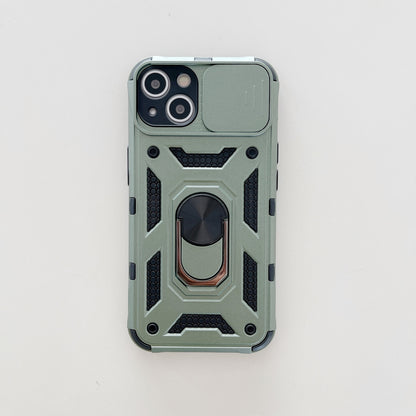 Husa de protectie Flippy compatibila cu Apple iPhone 13 Defender Model 4 cu suport,Verde-1