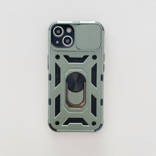 Husa de protectie Flippy compatibila cu Apple iPhone 13 Defender Model 4 cu suport,Verde-1