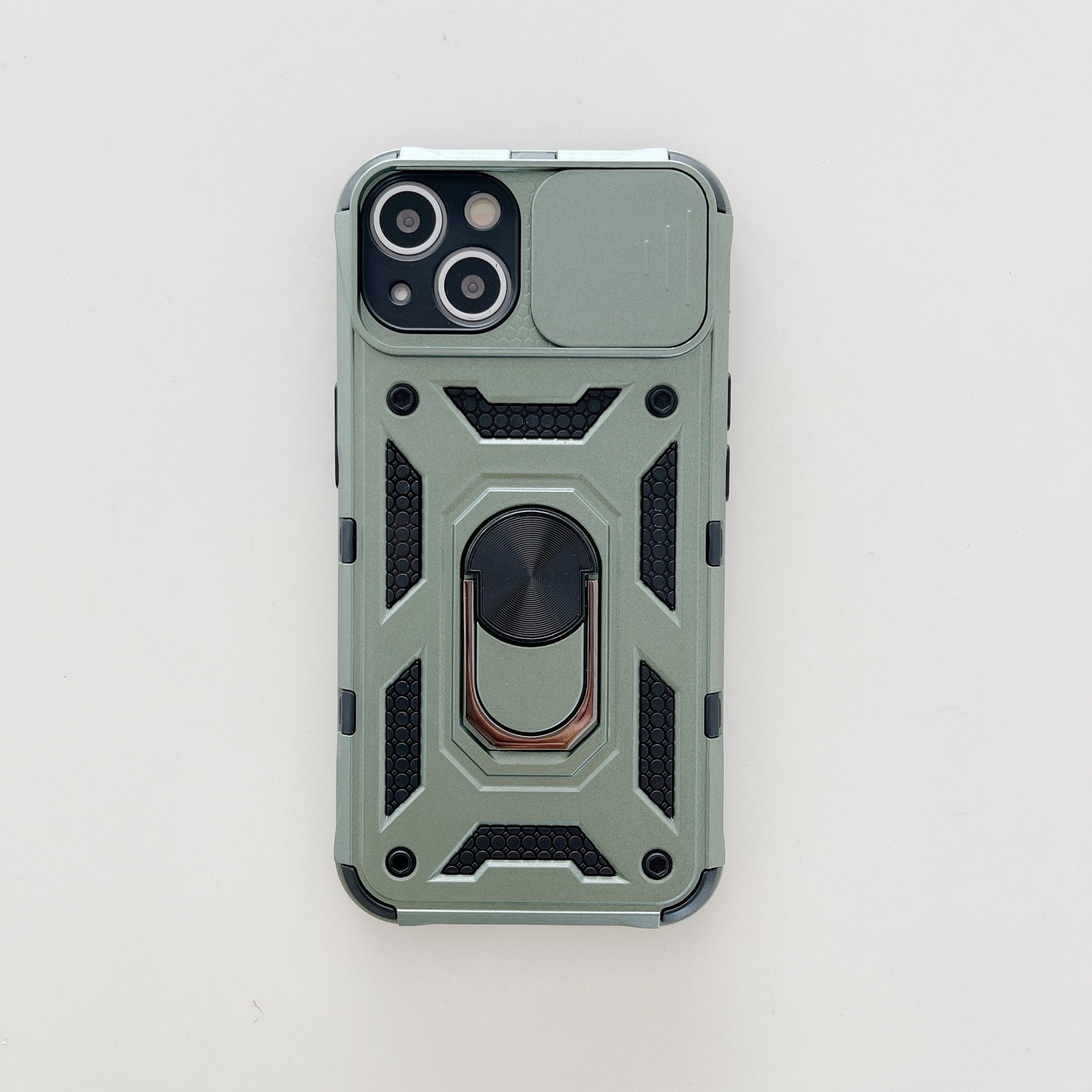 Husa de protectie Flippy compatibila cu Apple iPhone 13 Defender Model 4 cu suport,Verde-2