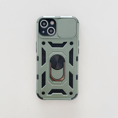Husa de protectie Flippy compatibila cu Apple iPhone 13 Defender Model 4 cu suport,Verde-2