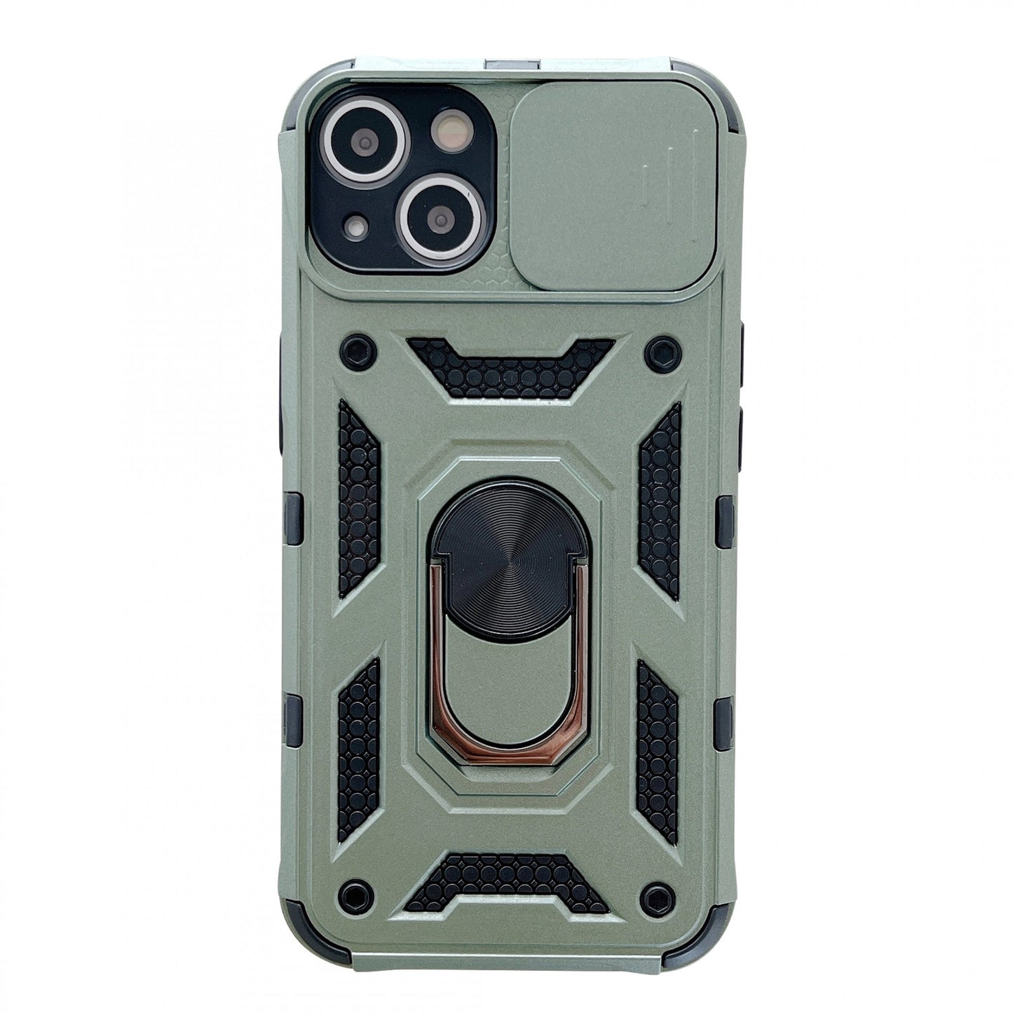Husa de protectie Flippy compatibila cu Apple iPhone 13 Defender Model 4 cu suport,Verde-0