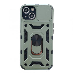 Husa de protectie Flippy compatibila cu Apple iPhone 13 Defender Model 4 cu suport,Verde-0