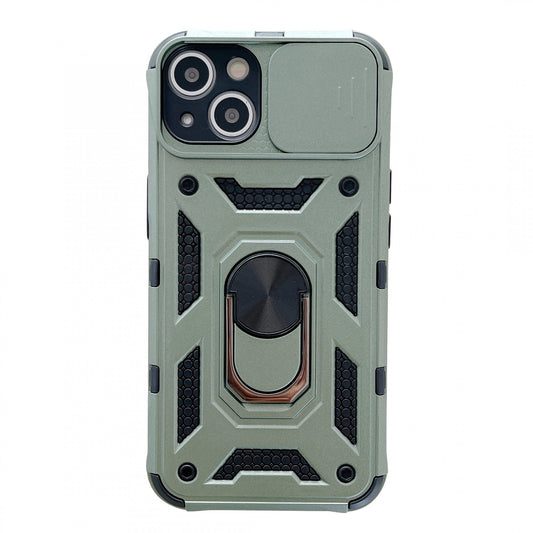 Husa de protectie Flippy compatibila cu Apple iPhone 13 Defender Model 4 cu suport,Verde-0