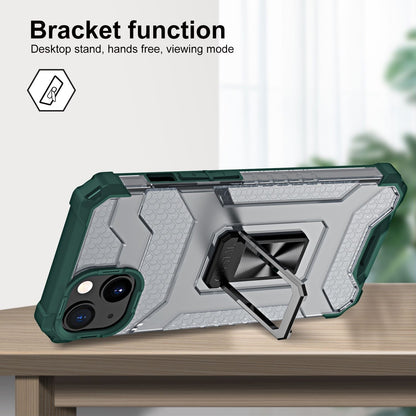 Husa de protectie Flippy compatibila cu Apple iPhone 13 Mini Acrylic Armor cu suport Verde Inchis-2