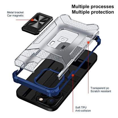 Husa de protectie Flippy compatibila cu Apple iPhone 13 Pro Acrylic Armor cu suport Albastru-3