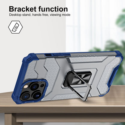 Husa de protectie Flippy compatibila cu Apple iPhone 13 Pro Acrylic Armor cu suport Albastru-4