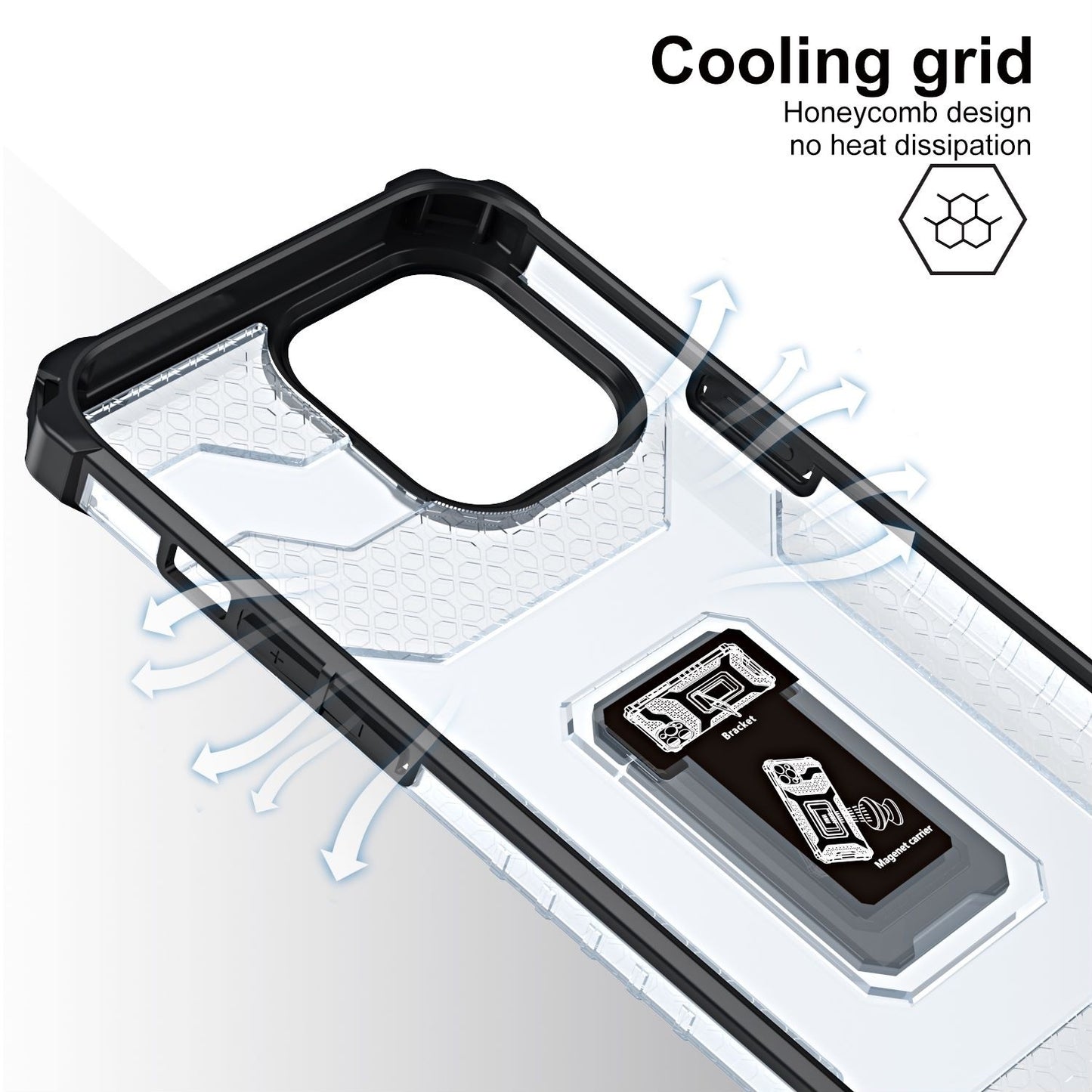 Husa de protectie Flippy compatibila cu Apple iPhone 13 Pro Acrylic Armor cu suport Negru-4