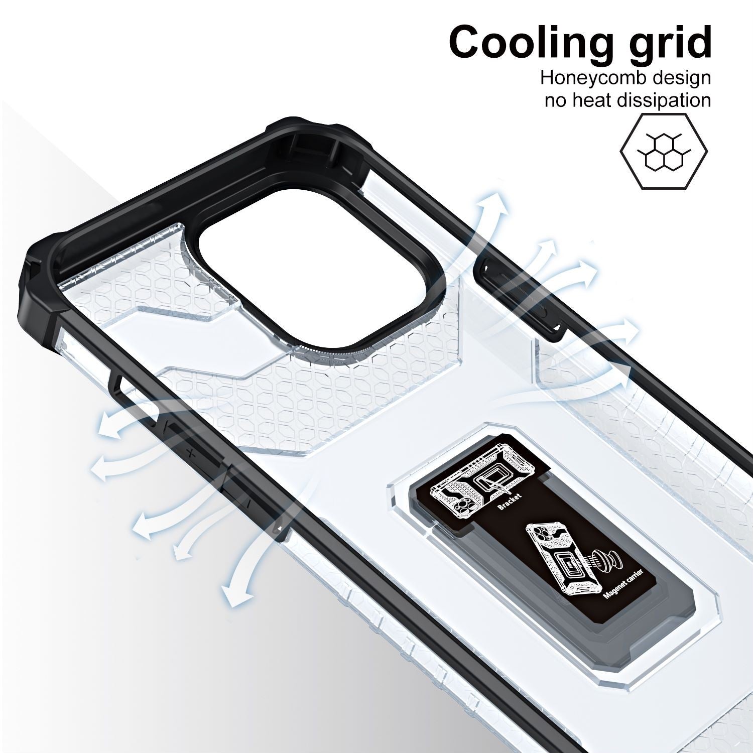 Husa de protectie Flippy compatibila cu Apple iPhone 13 Pro Acrylic Armor cu suport Negru-4