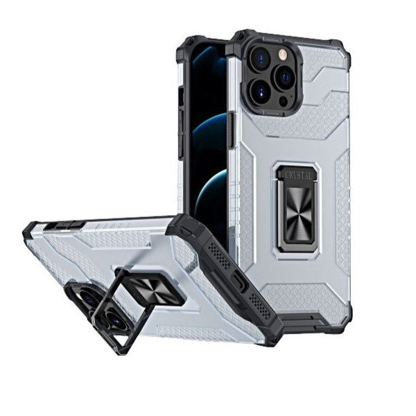 Husa de protectie Flippy compatibila cu Apple iPhone 13 Pro Acrylic Armor cu suport Negru-0