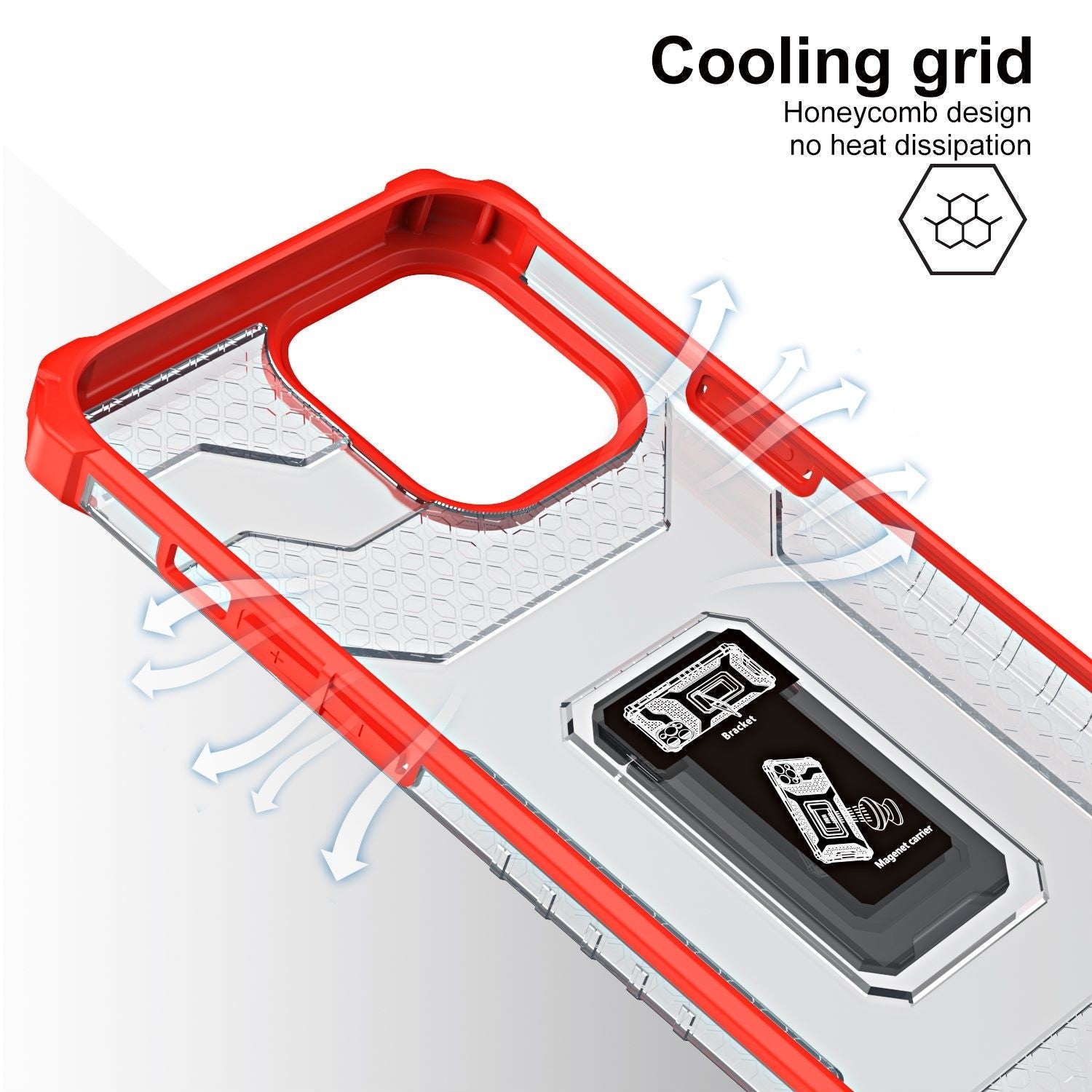 Husa de protectie Flippy compatibila cu Apple iPhone 13 Pro Acrylic Armor cu suport Rosu-3